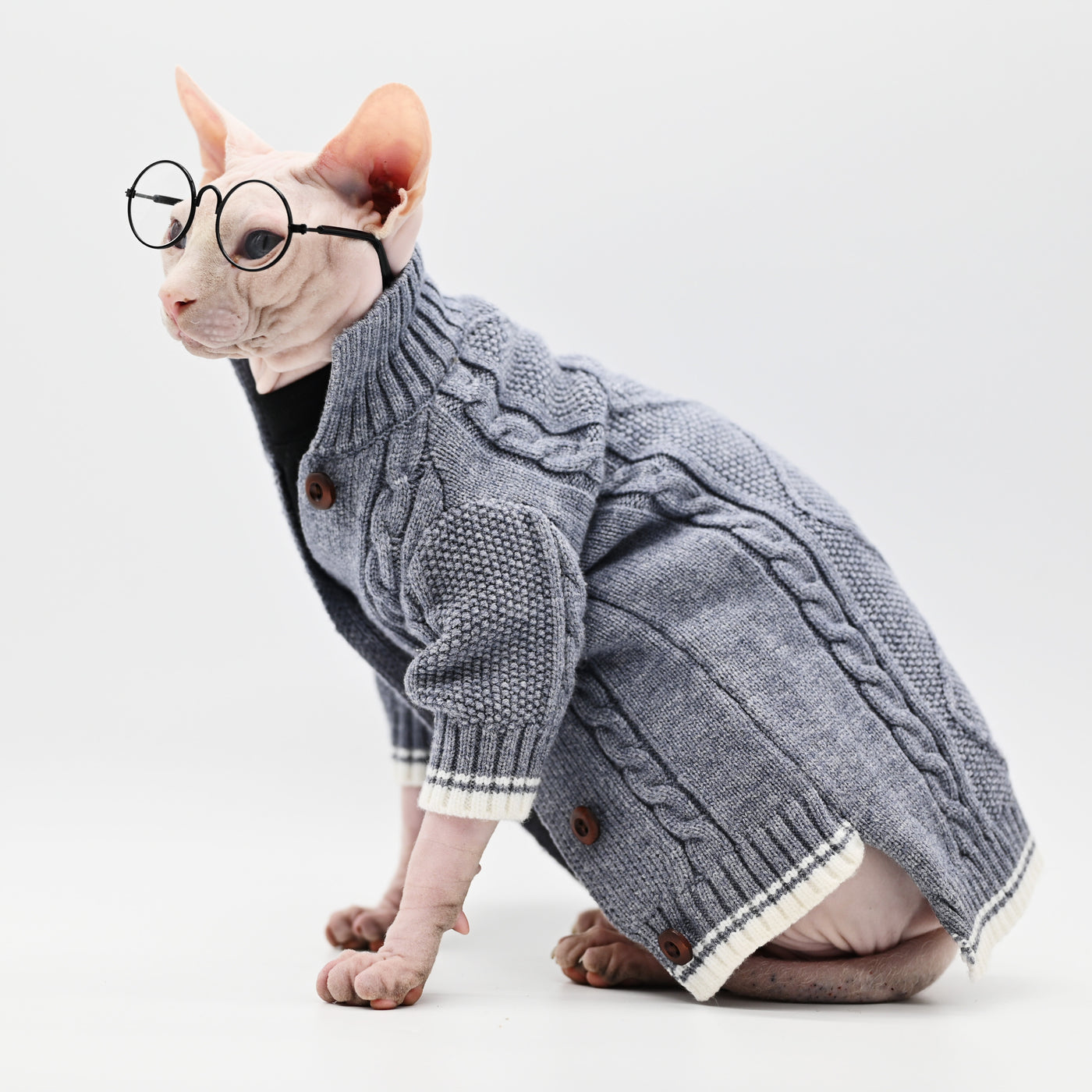 Pure Cotton Knitted Soft Fabric Hairless Cat Sweater
